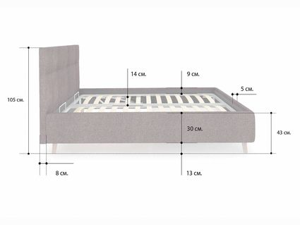 Кровать Сонум Bella Рогожка Мокко 140х190