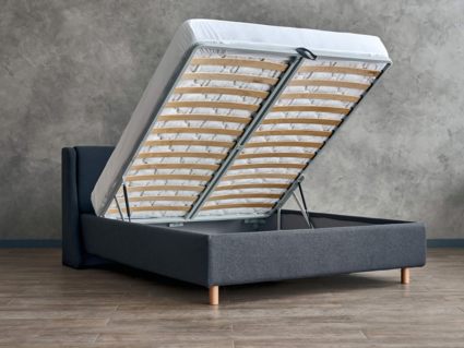 Кровать Сонум Barcelona Рогожка Пепельная (с подъемным механизмом) 90х200
