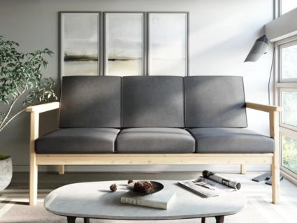 Диван Арско Лориан трехместный серый