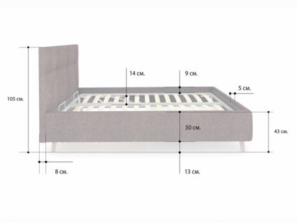 Кровать Сонум Bella Кашемир Синий (с подъемным механизмом) 120х200