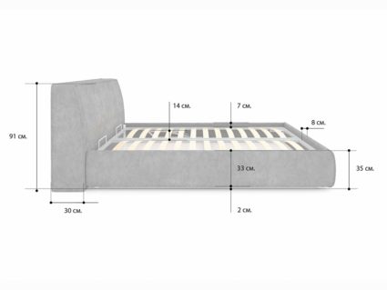 Кровать Сонум Altea Кашемир Синий (с подъемным механизмом) 80х190