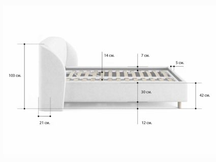 Кровать Сонум Valencia Кашемир Латте 140х190