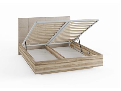 Кровать Сонум Vena Ясень Ориноко + Рогожка Льняная (с подъемным механизмом) 180х190