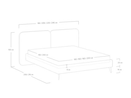 Кровать Сонум Brooklyn Рогожка Зелёный 160х190