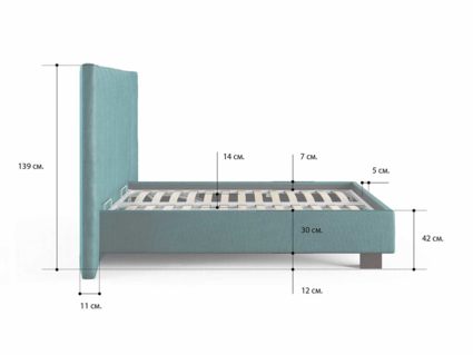 Кровать Сонум Barbara Кашемир Светло-серый (с подъемным механизмом) 180х190